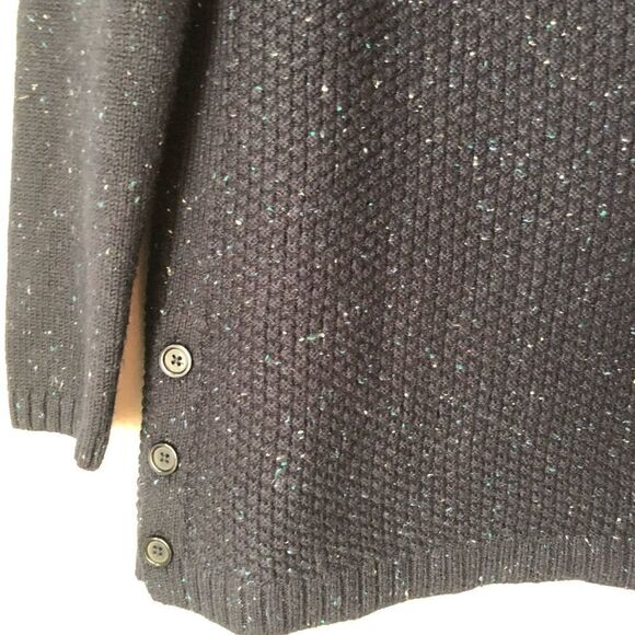 Talbots mock turtleneck dark blue sweater with button detail on the sides - Picture 5 of 10